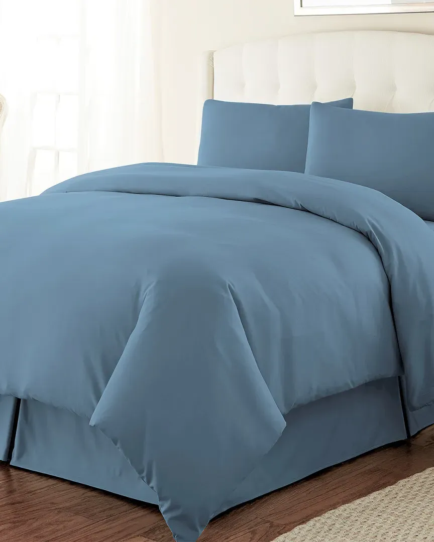 Pretty Oversized Easy Care Duvet Cover Set - Coronet Blue