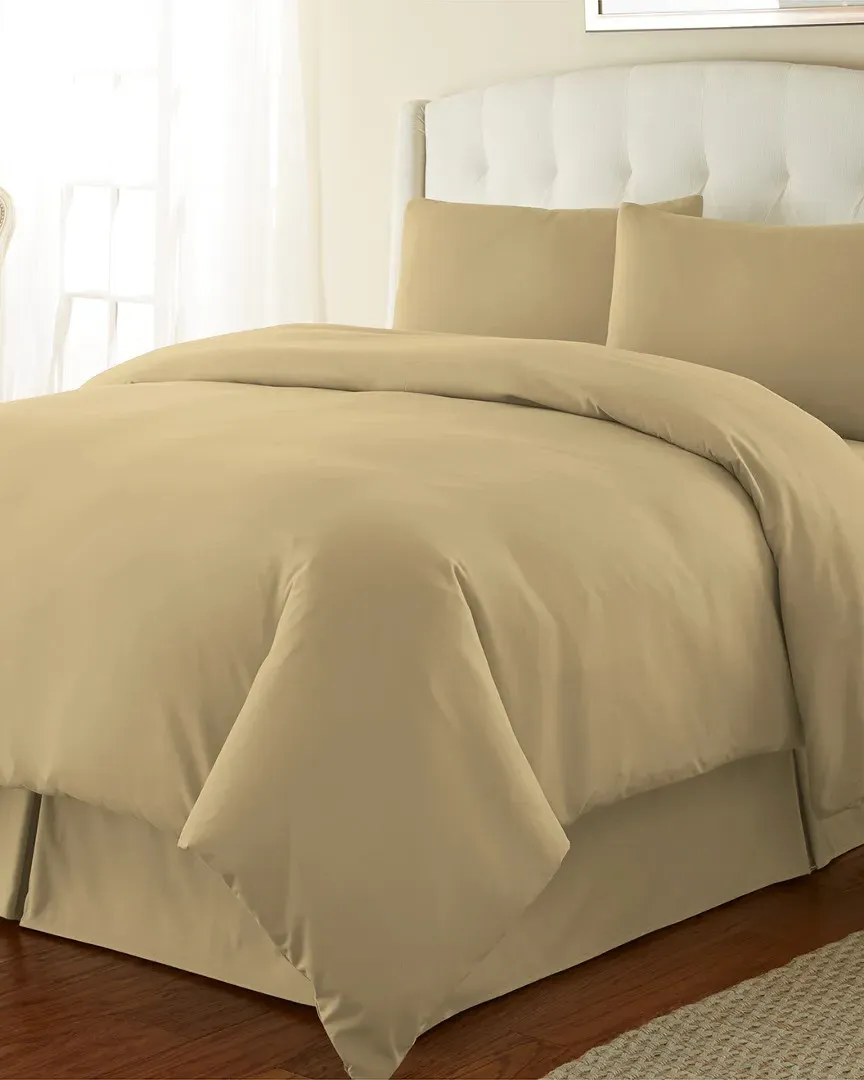 Pretty Oversized Easy Care Duvet Cover Set - Gold, Microfiber