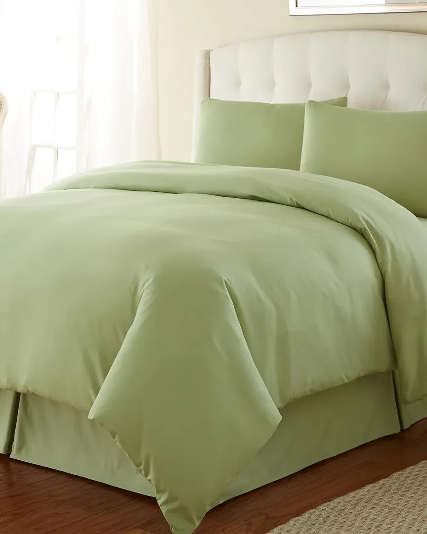 Pretty Oversized Easy Care Duvet Cover Set - Green, Microfiber