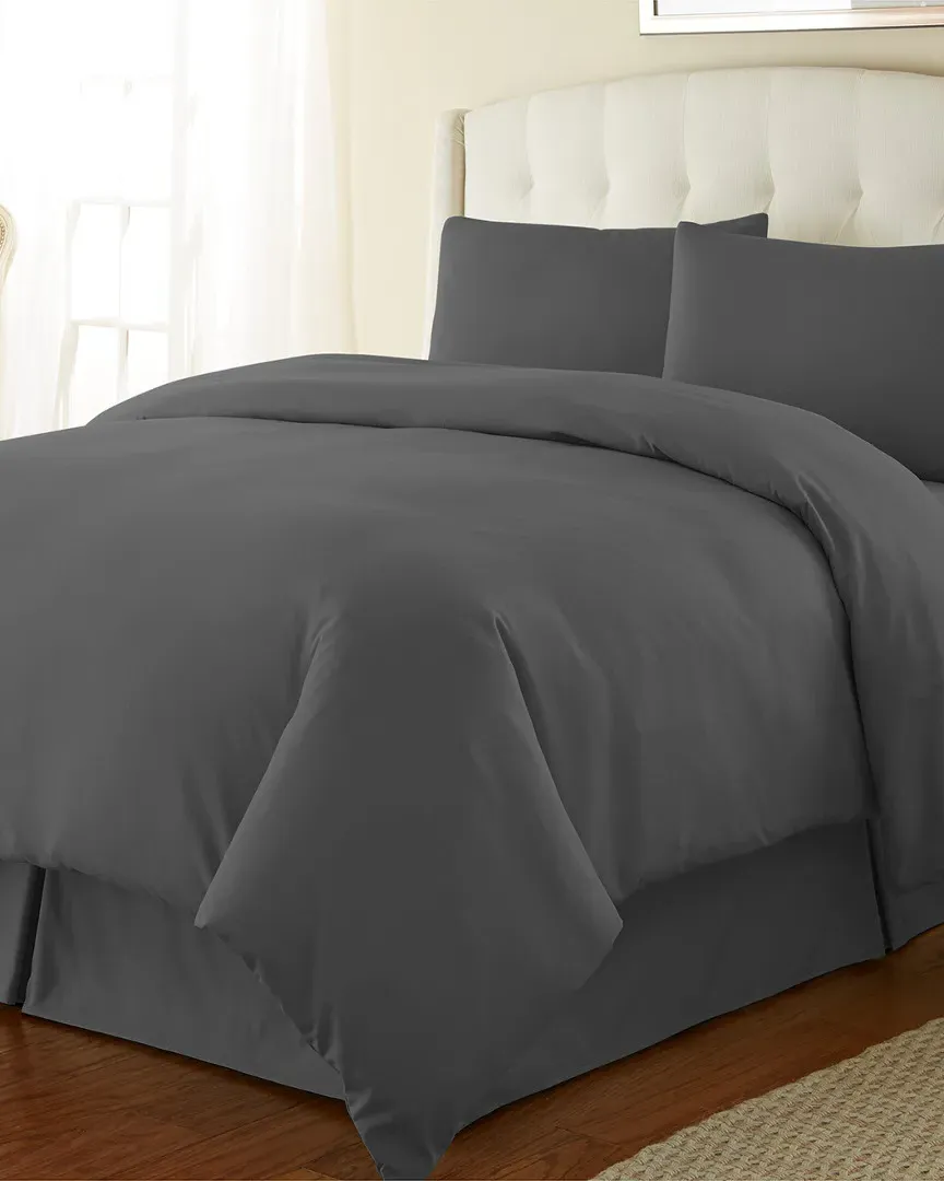 Pretty Oversized Easy Care Duvet Cover Set - Grey, Microfiber