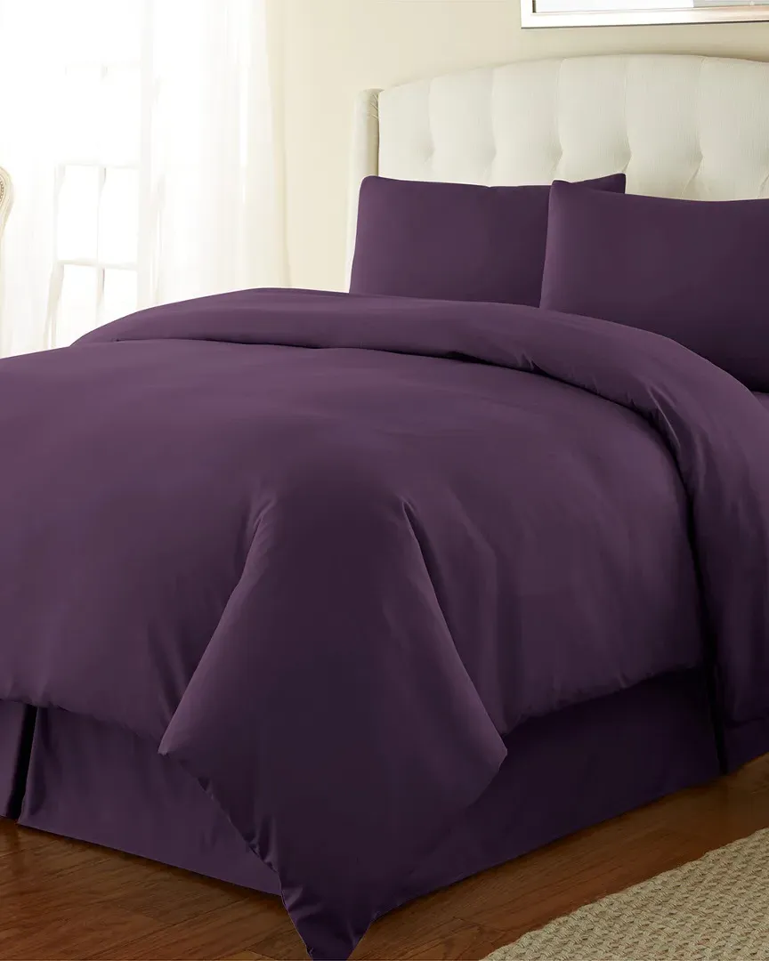 Pretty Oversized Easy Care Duvet Cover Set - Purple, Microfiber