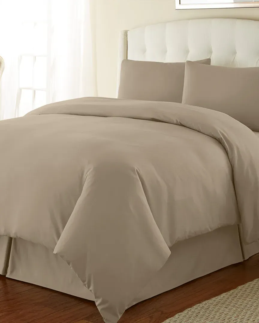 Pretty Oversized Easy Care Duvet Cover Set - Taupe, Microfiber