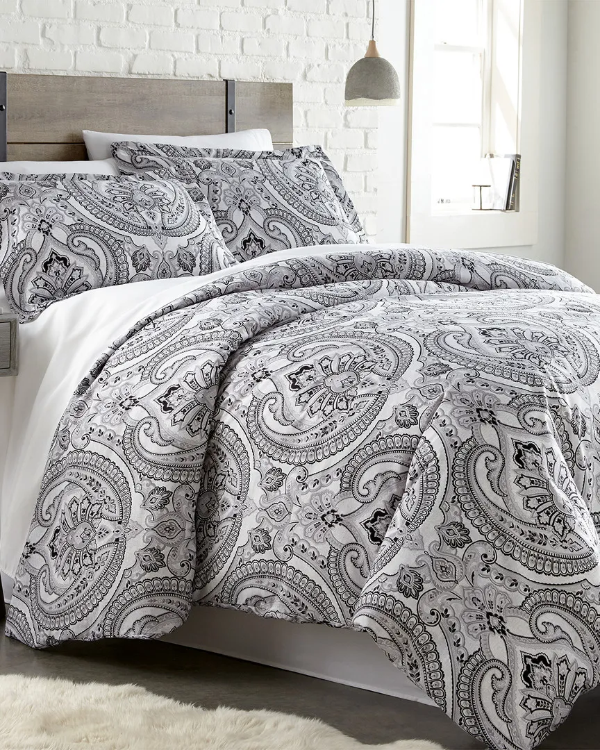 Pure Melody Paisley Printed Comforter Set - Black