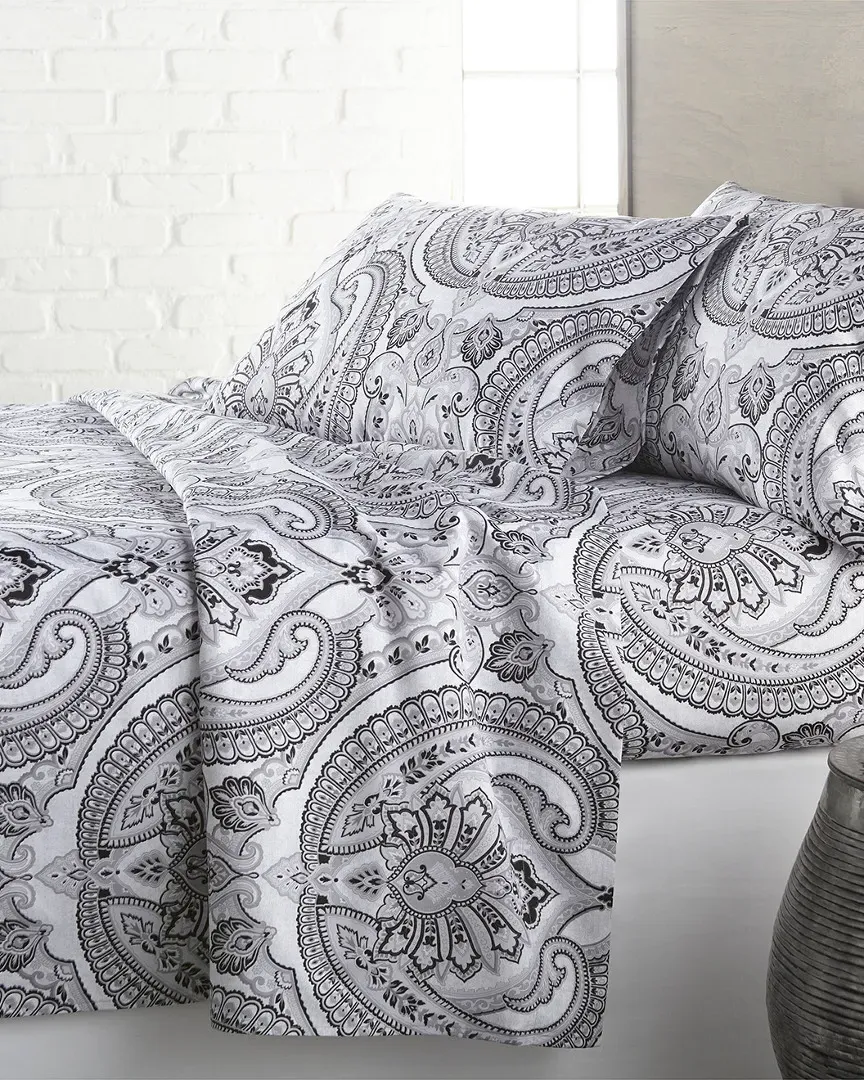 Pure Melody Paisley Printed Sheet Set - Black