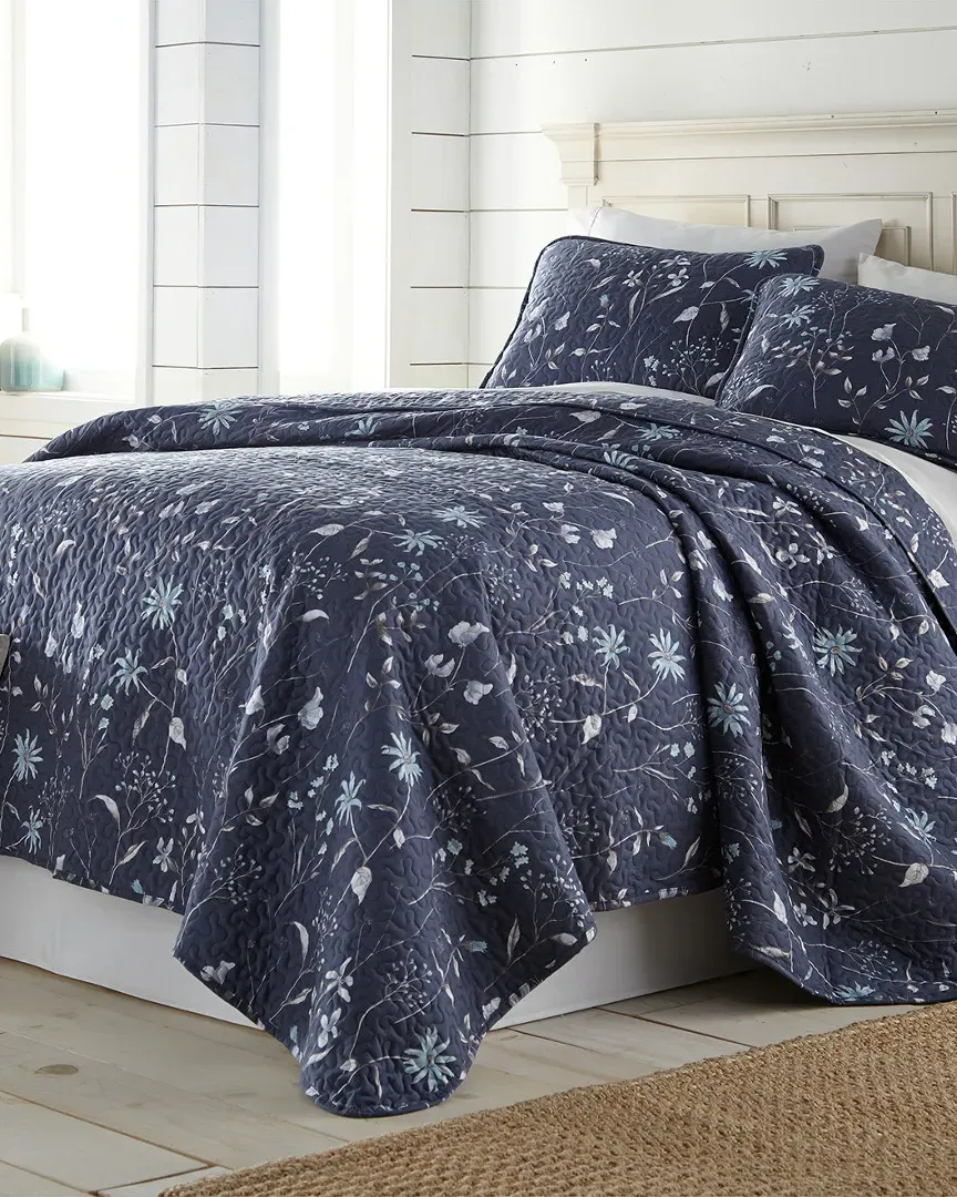 Secret Meadow Quilt Set - Blue, Brushed Microfiber