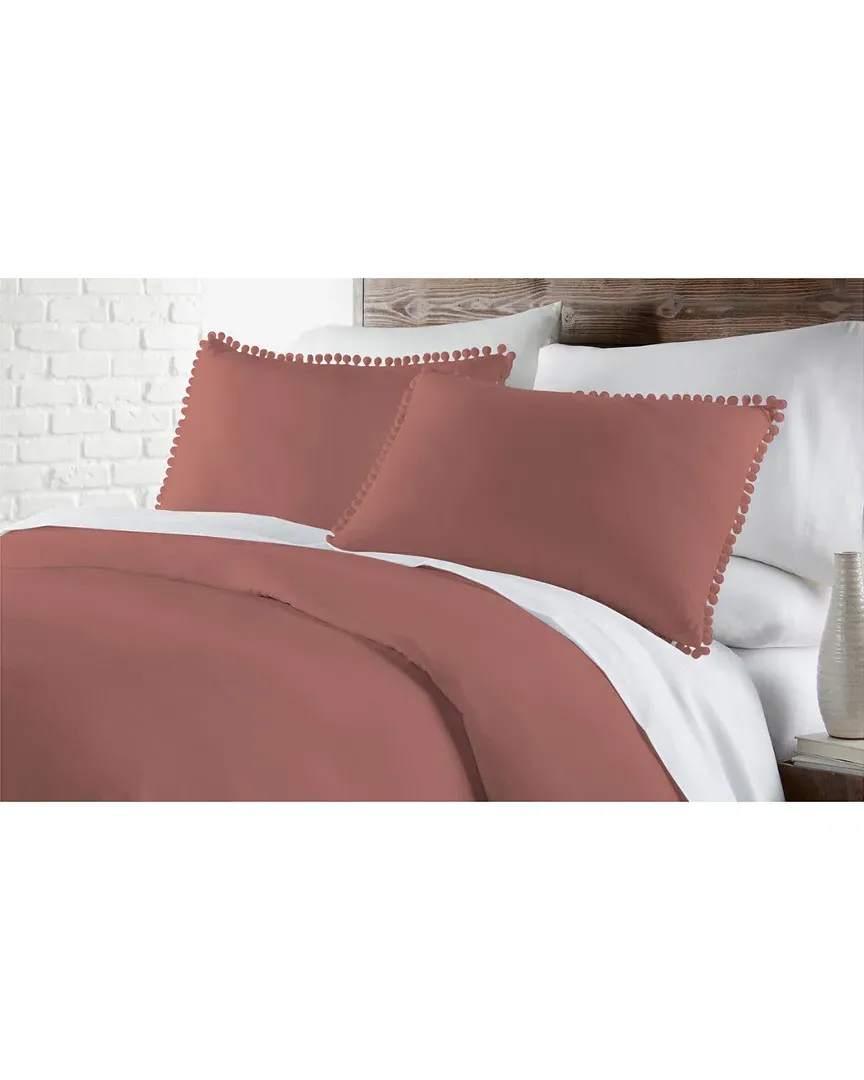 Southshore Fine Linens Pom Pom Duvet Cover Set - Rose image