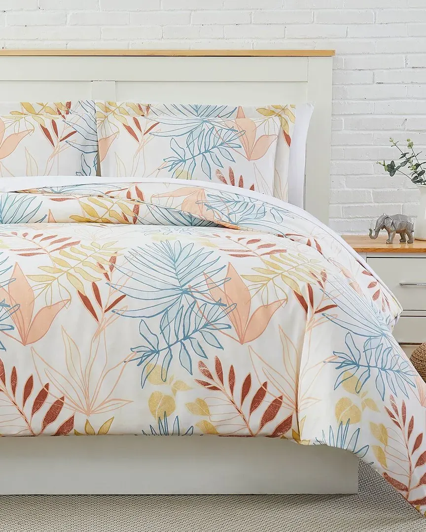 Tropic Leaf Duvet Set - Multi, Microfiber image