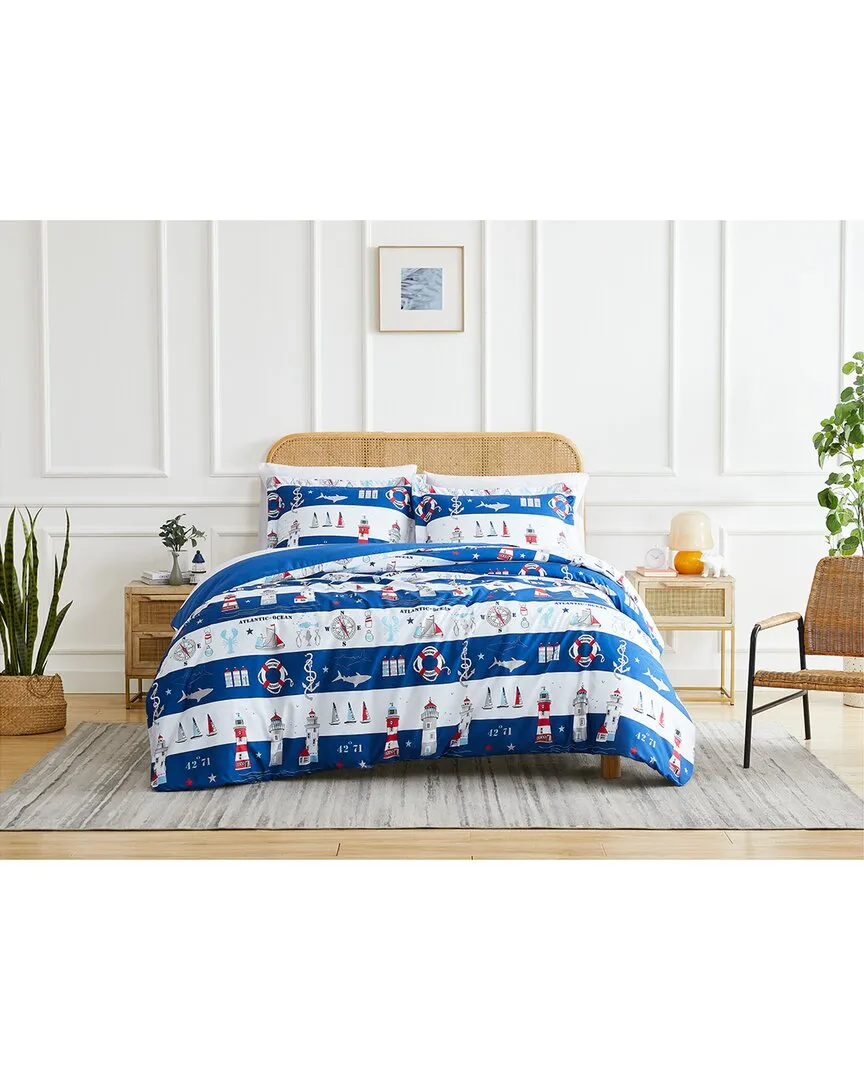 Atlantic Oversized Duvet Cover Set - Blue, Microfiber image