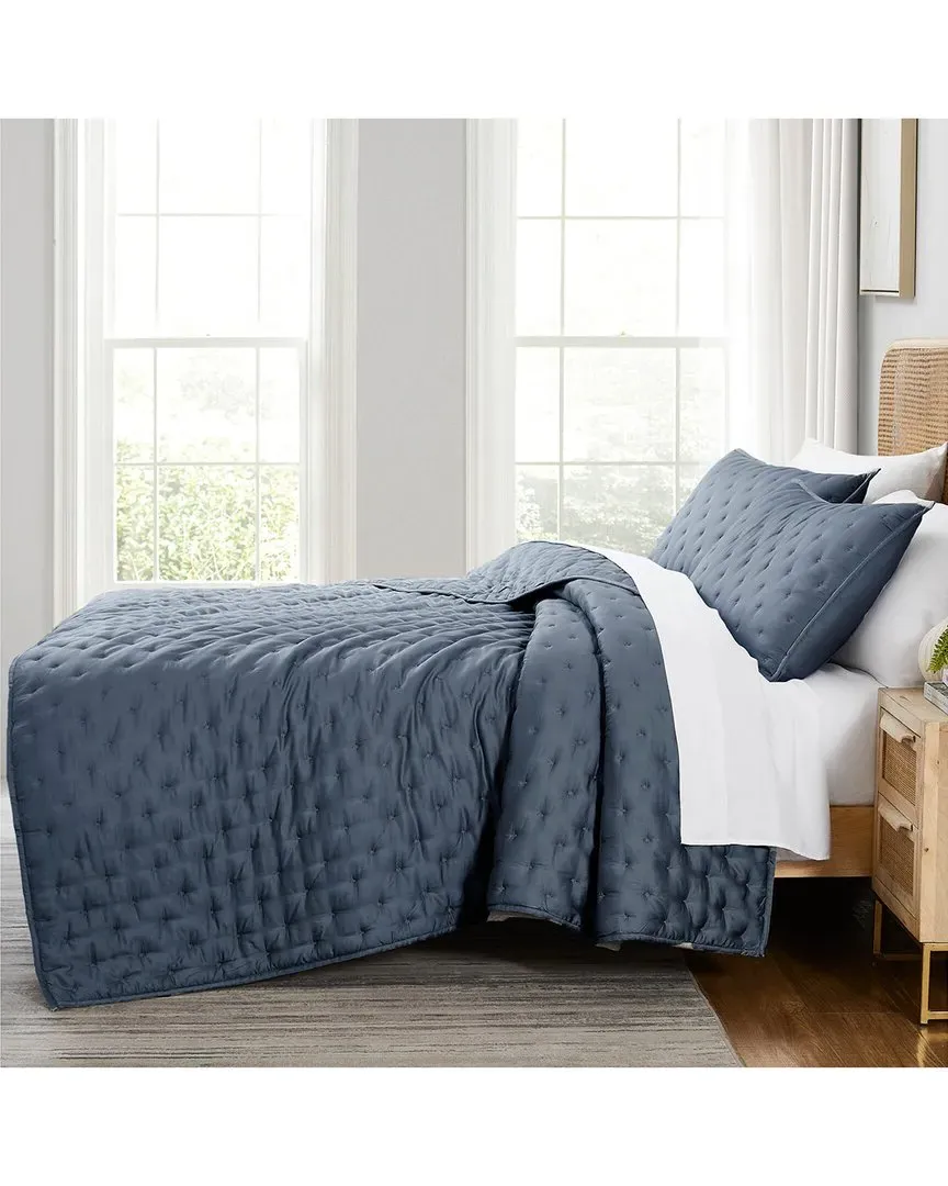 Bamboo Quilt Set - Blue image