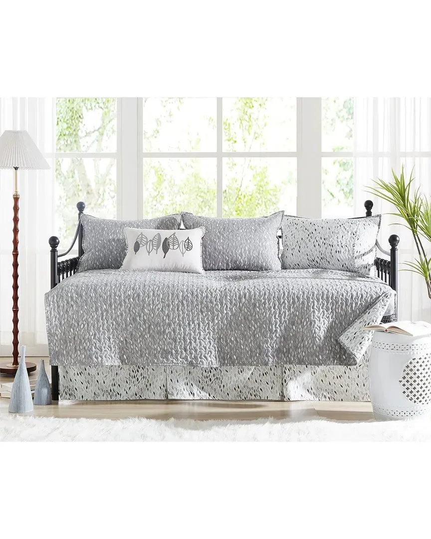 Botanical Leaves Daybed Cover Set - Grey, Microfiber