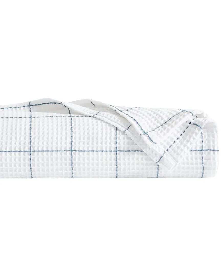 Check Cotton Waffle Blanket - White