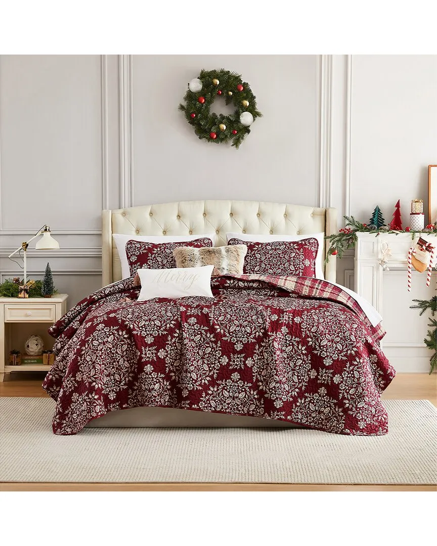 Christmas Carol Oversized Quilt Set with Pillows - Microfiber