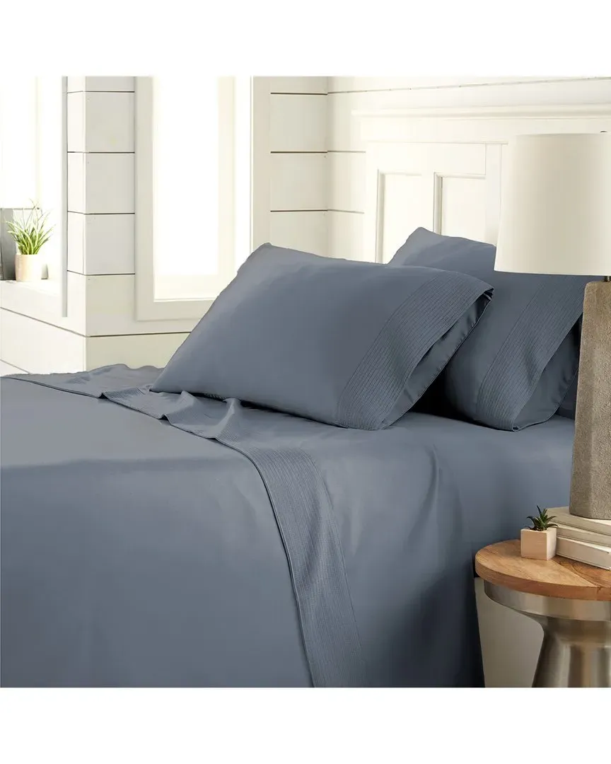 Extra Deep Pocket Bed Sheet Set with Pleated Hem - Blue