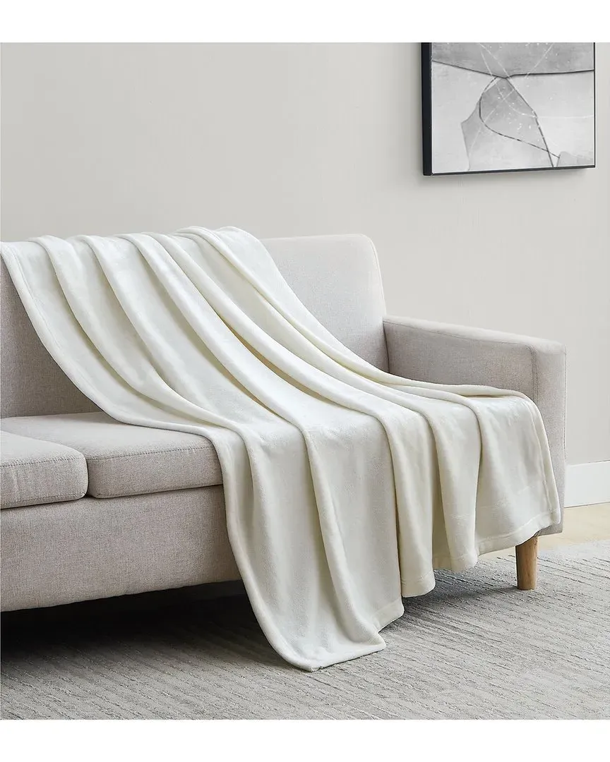 Fleece Throw Blanket - Cream, Polyester image