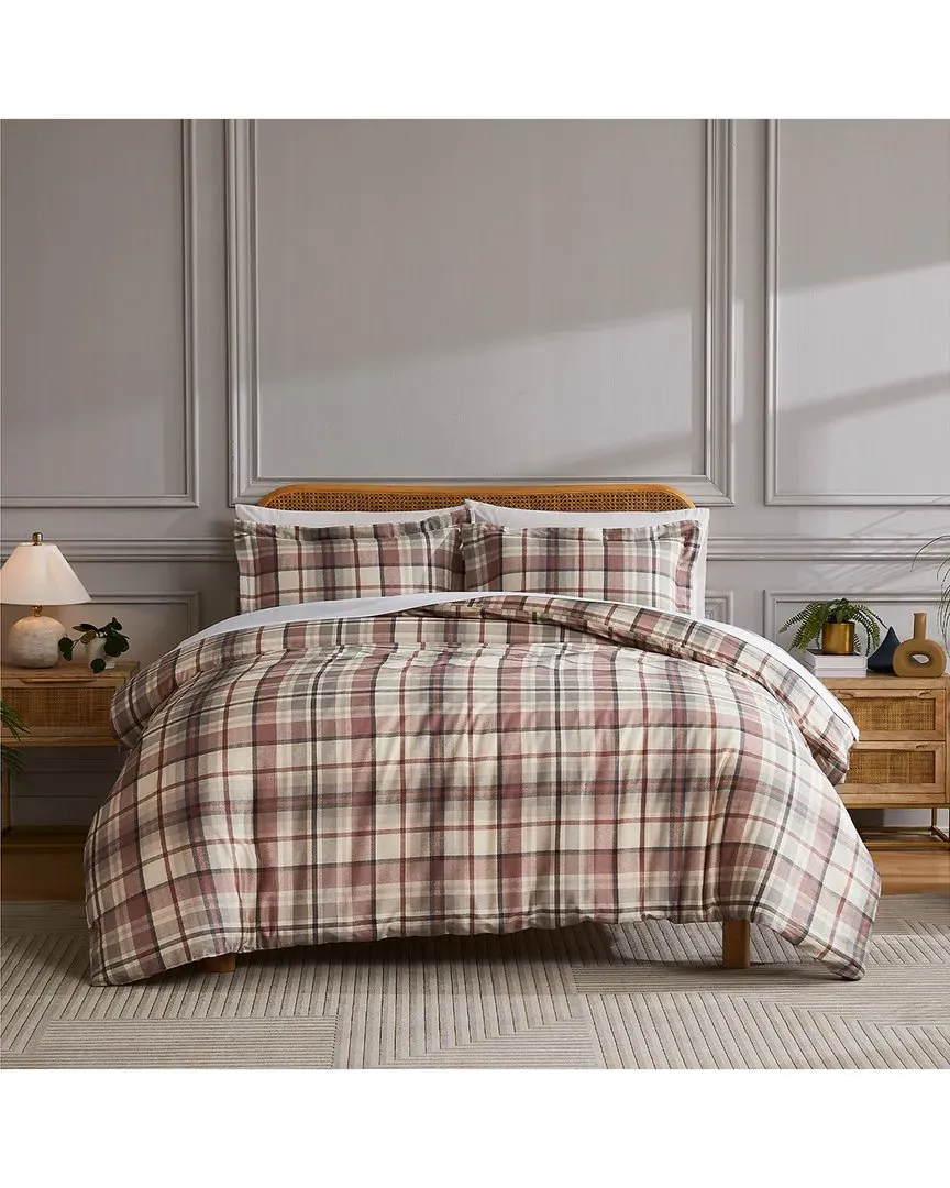 Highland 300 Thread Count Duvet Cover Set - Rust, Cotton