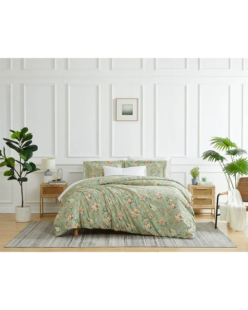 Jacobean Willow Oversized Duvet Cover Set - Green, Polyester image