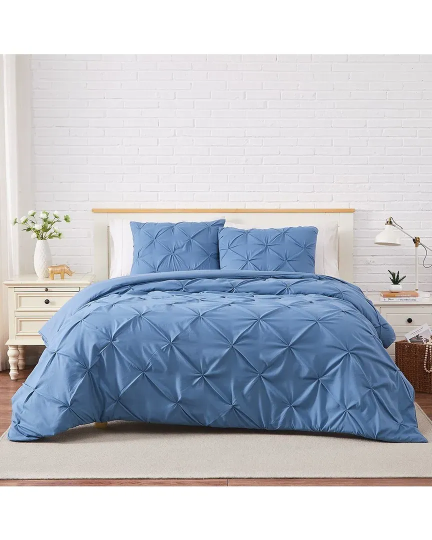 Pintuck Duvet Cover Set - Red, Microfiber