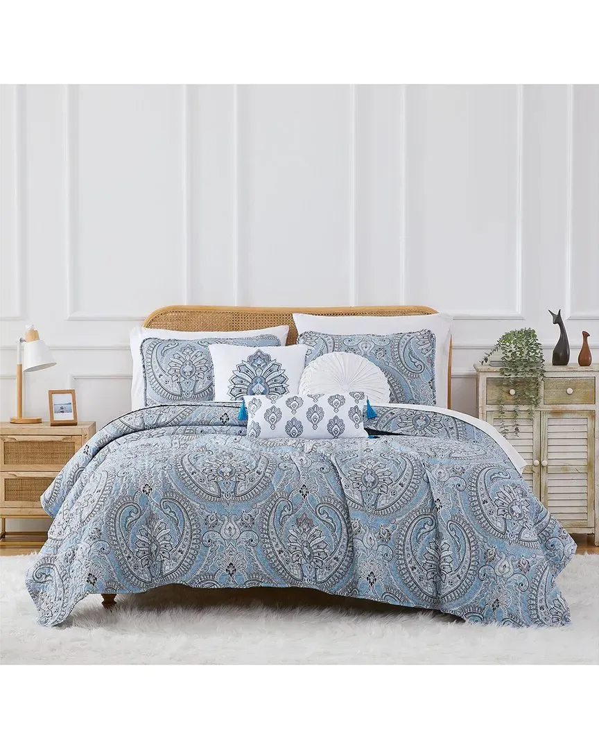 Pure Melody Quilt Bedding Set - Aqua, Microfiber image