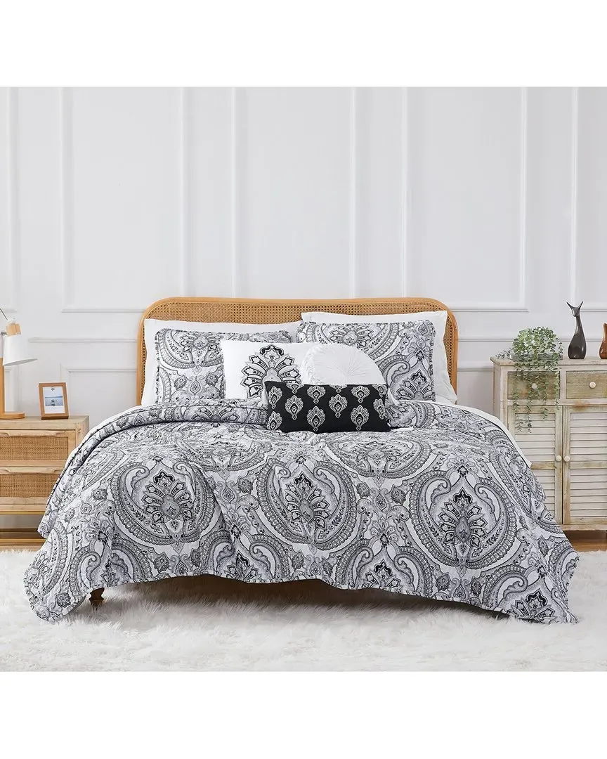 Pure Melody Quilt Bedding Set - Black, Microfiber