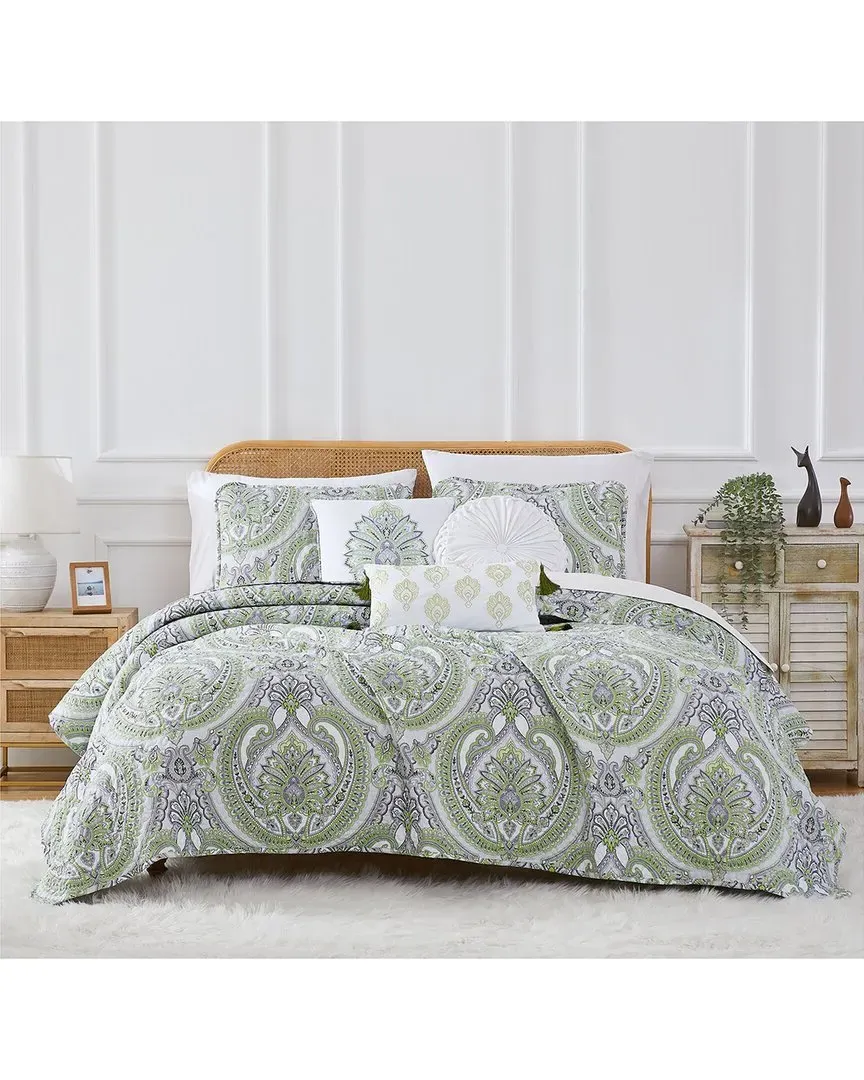 Pure Melody Quilt Bedding Set - Green, Microfiber