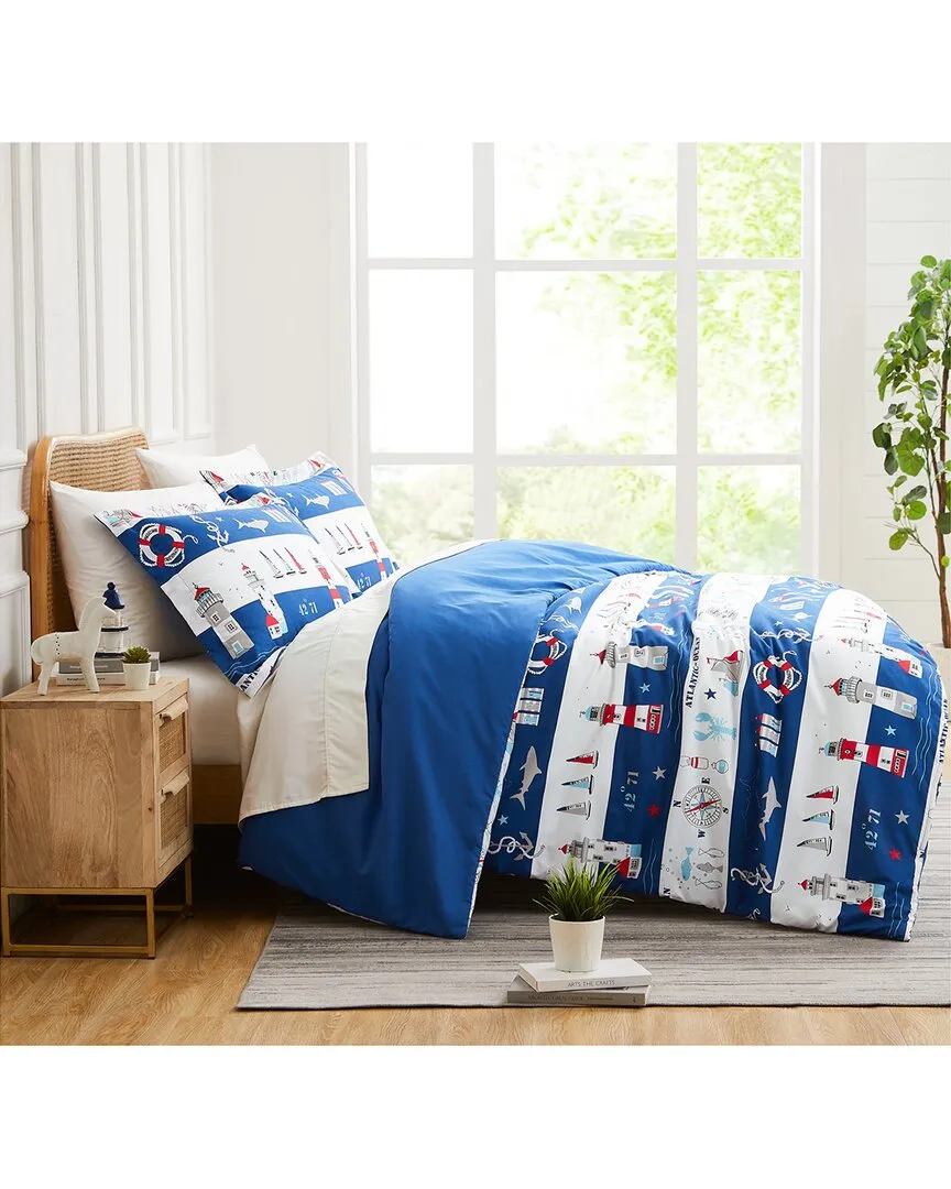 Spirit Oversized Reversible Comforter Set - Blue, Microfiber image