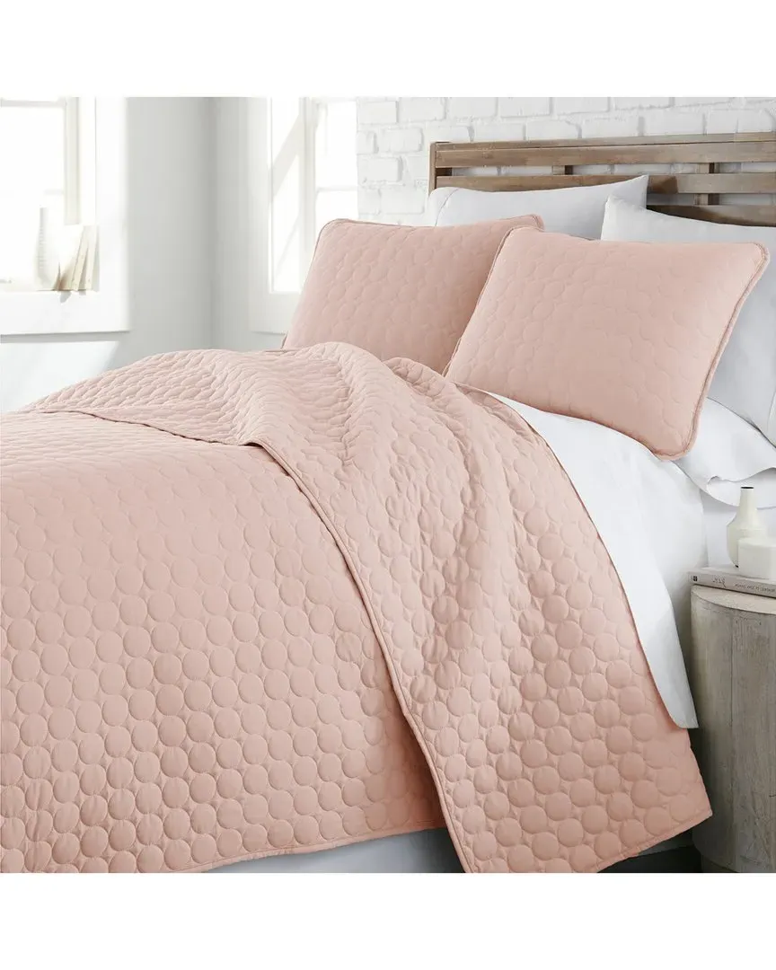 Vilano Lightweight Quilt Set - Pastel Pink, Microfiber