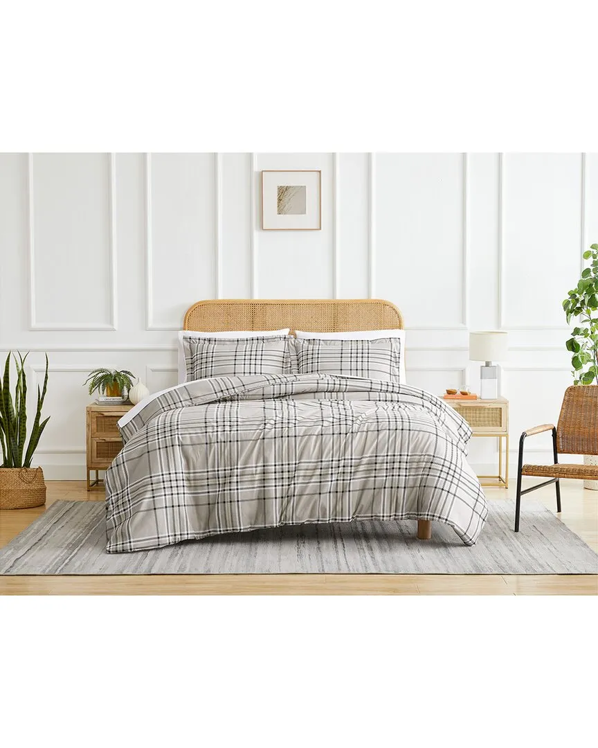 Vilano Plaid Duvet Cover Set - Brown, Microfiber image