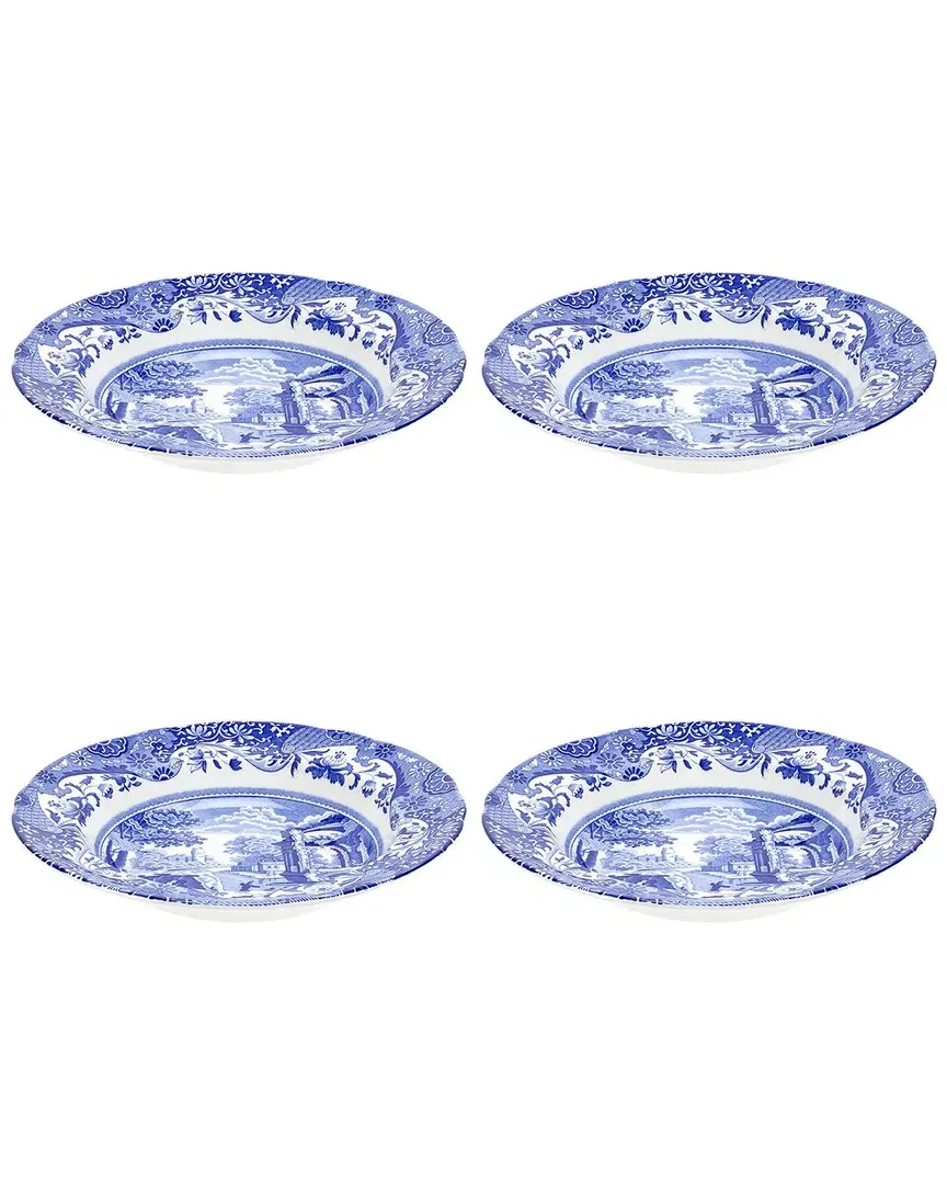 Blue Italian Set of 4 Soup Plates