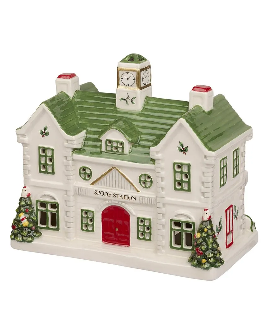 Christmas Tree Lit Figural Station - White, Porcelain image