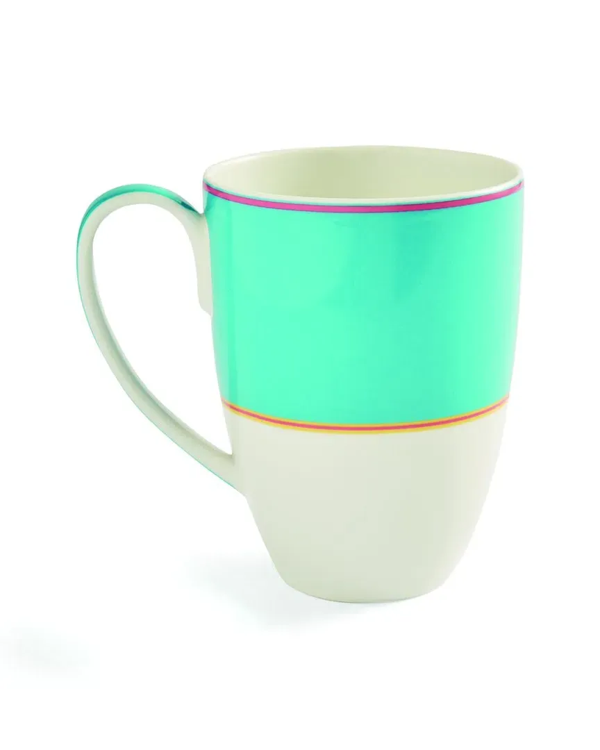 Kit Kemp Set of 4 Mugs - Turquoise, Fine China