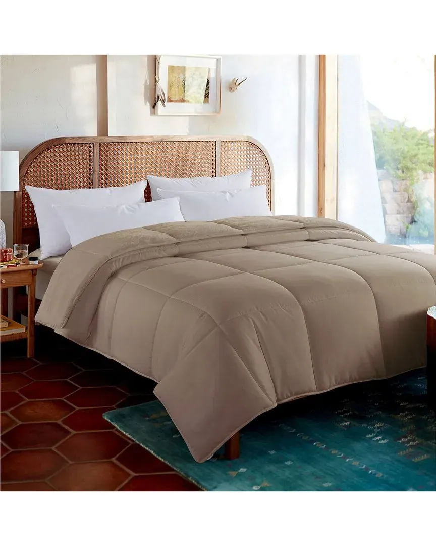 Cozy Down Alternative Reversible Comforter - Tan, Microfiber