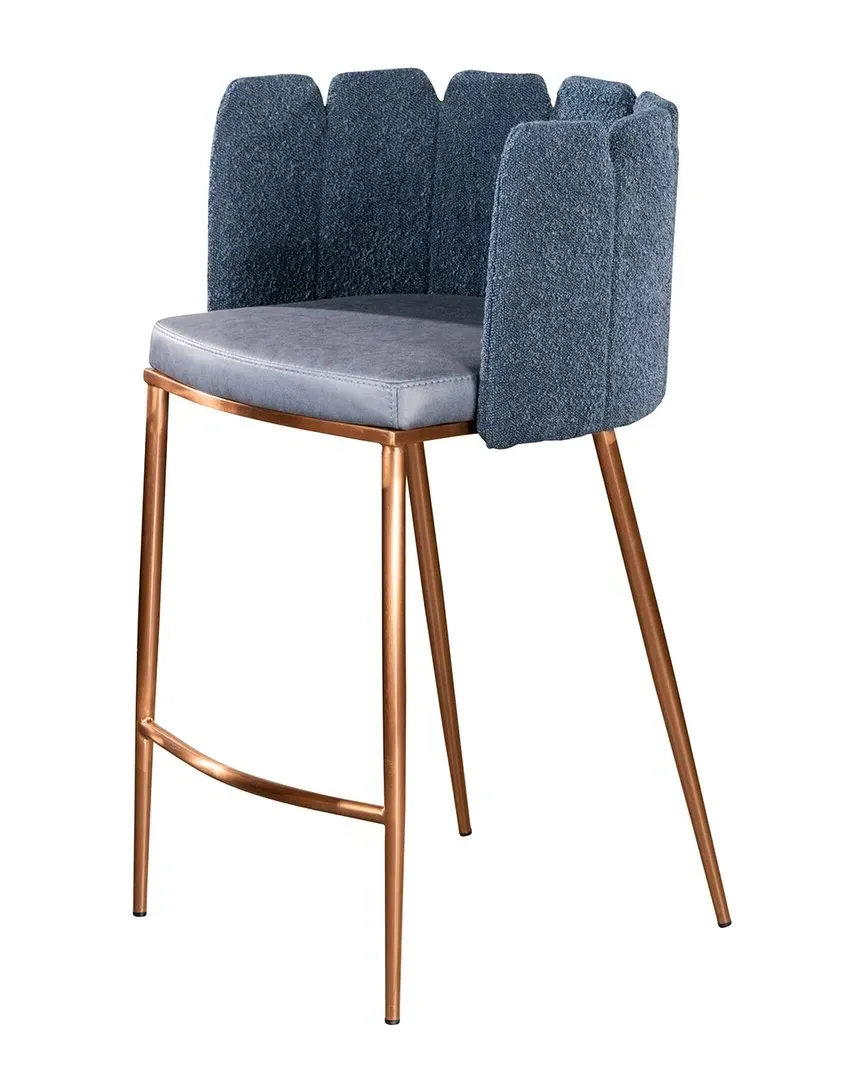 Marbella Counter Chair - Blue, Faux Leather image