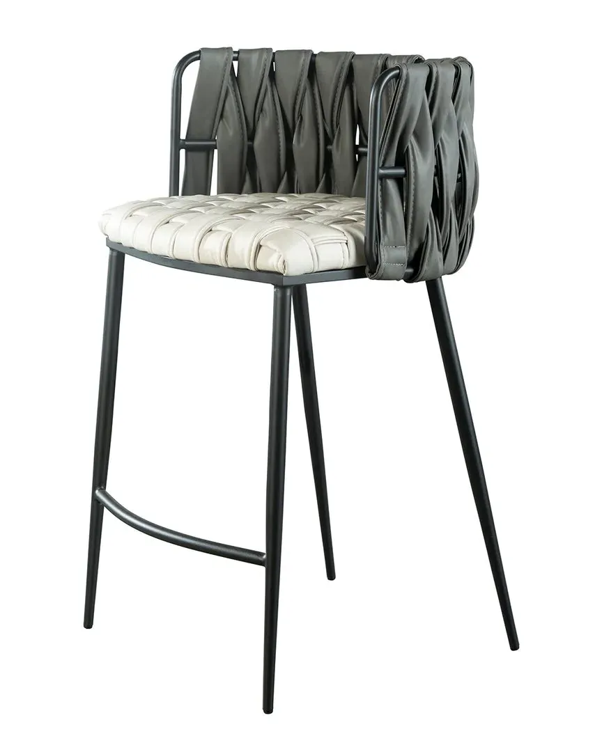 Milano Counter Chair - Black, Faux Leather