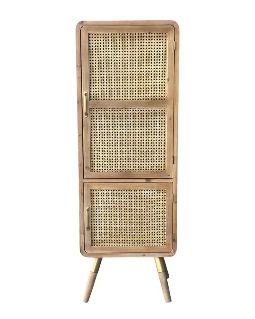 Shia 20in Cane Accent Cabinet - Light Brown image