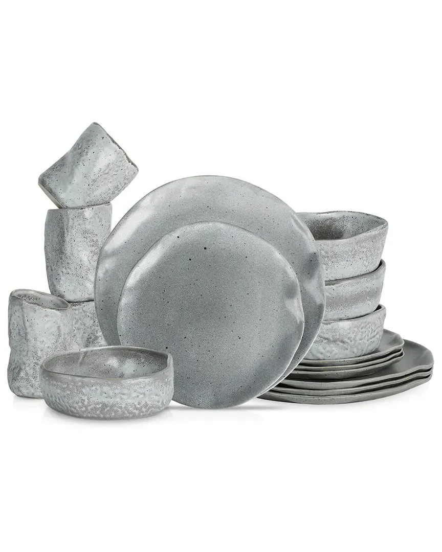 Atik 16pc Dinnerware Set - Grey, Stoneware