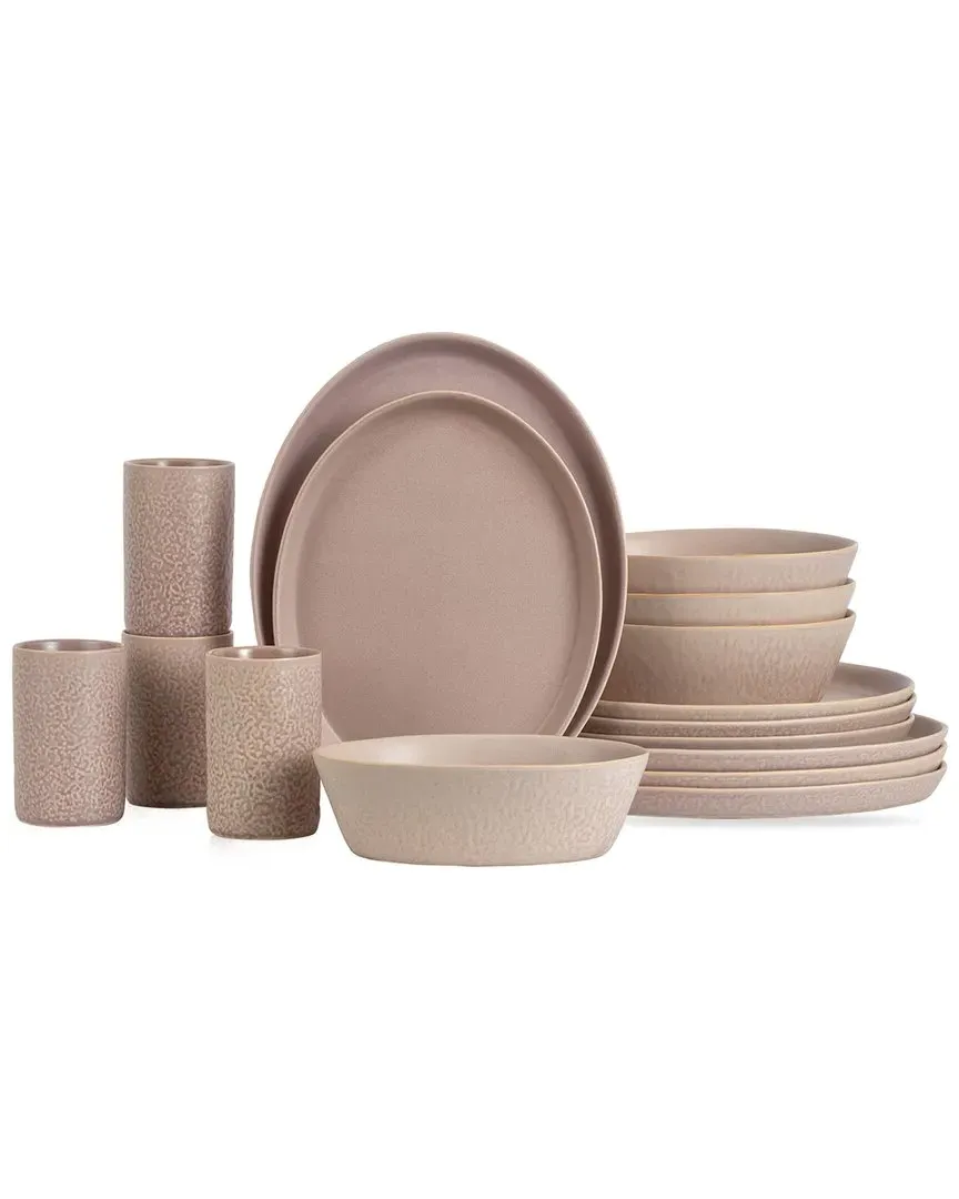 Katachi 16pc Stoneware Dinnerware Set - Nude