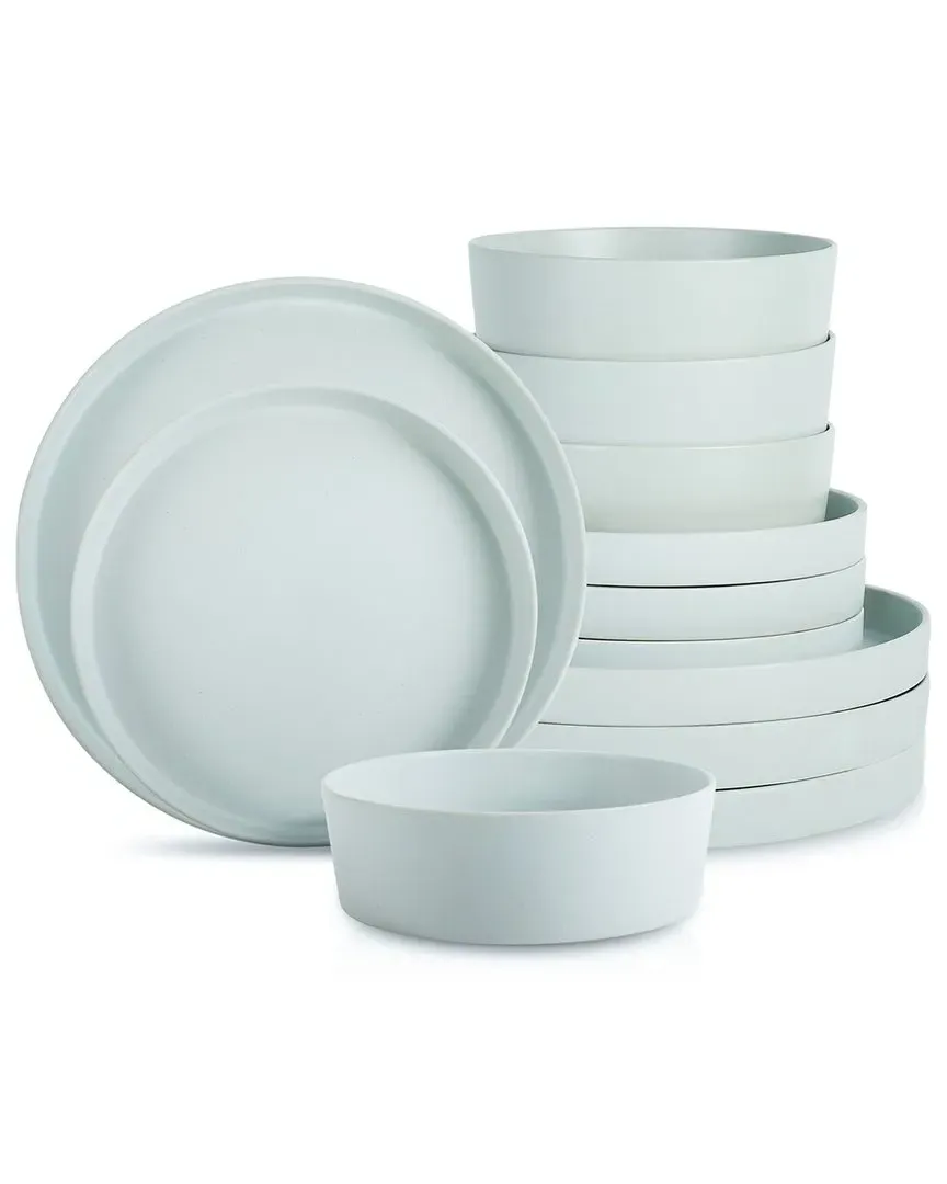 Modan 12pc Dinnerware Set - Blue, Stoneware image