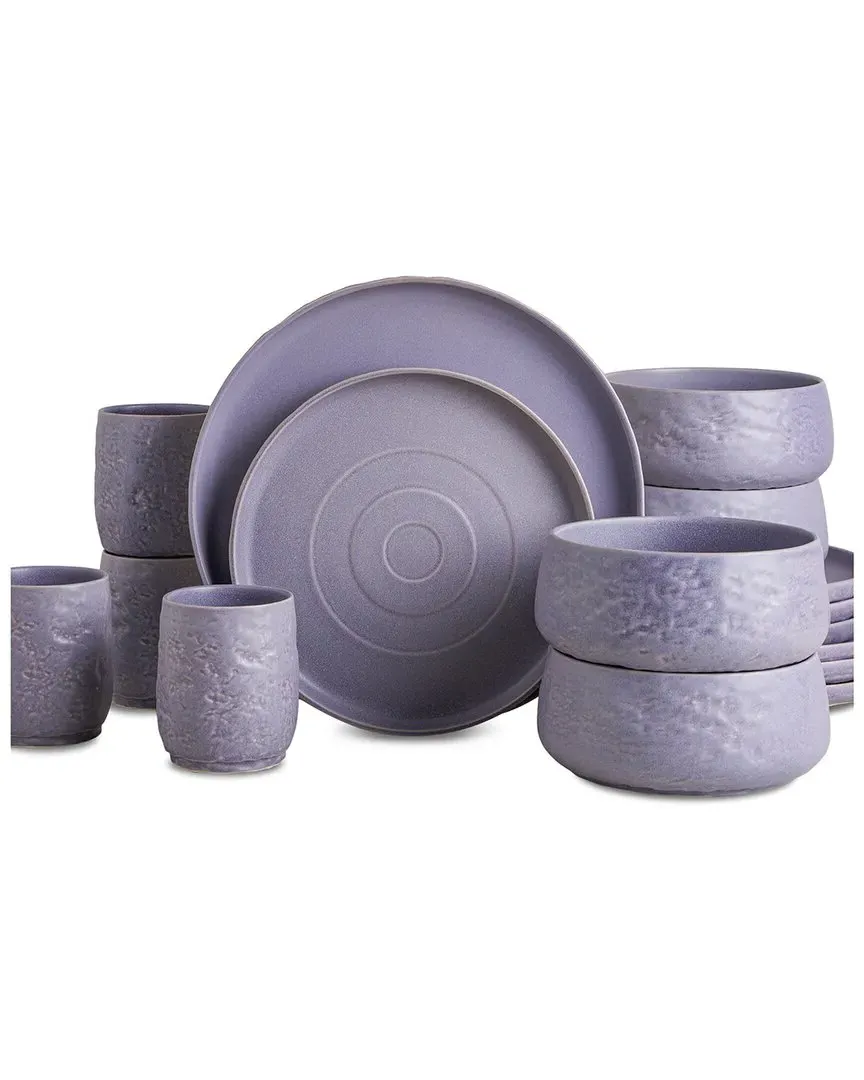 Shosai 16pc Stoneware Dinnerware Set - Lavender