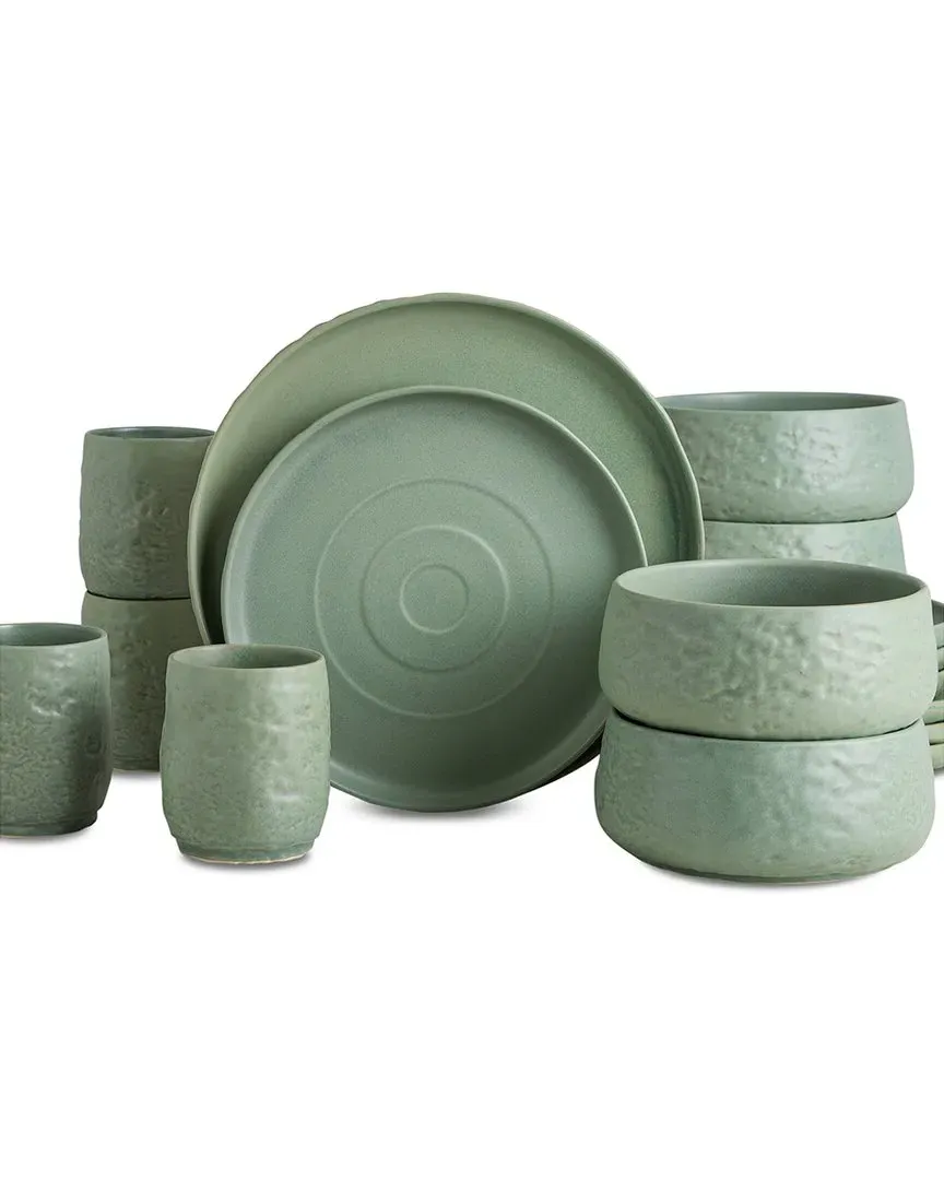 Shosai 16pc Stoneware Dinnerware Set - Sage