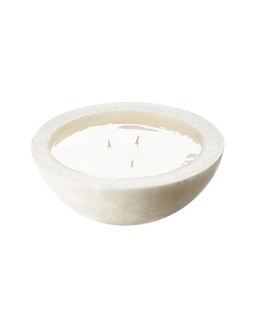 Handmade Crystal Bowl Candle - White image