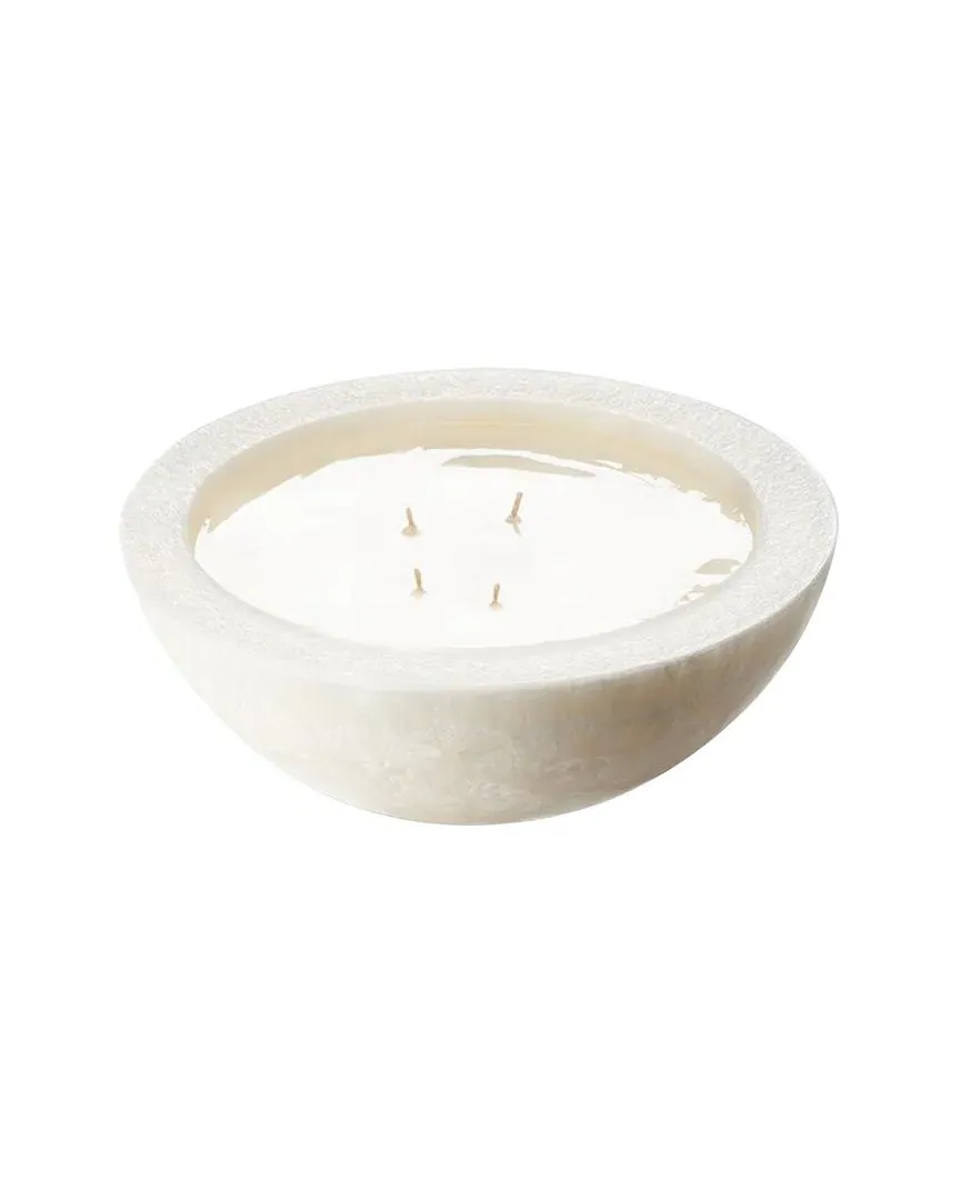 Handmade Crystal Bowl Candle - White