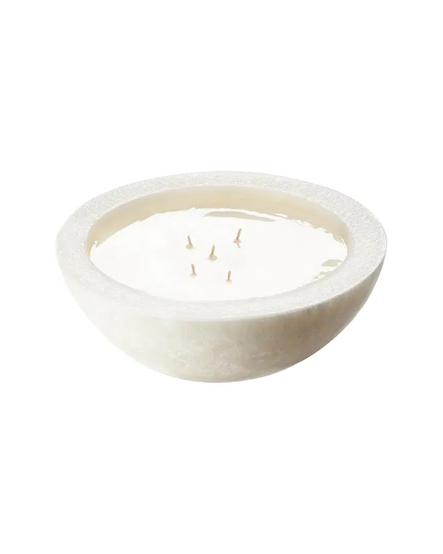 Handmade Crystal Bowl Candle - White