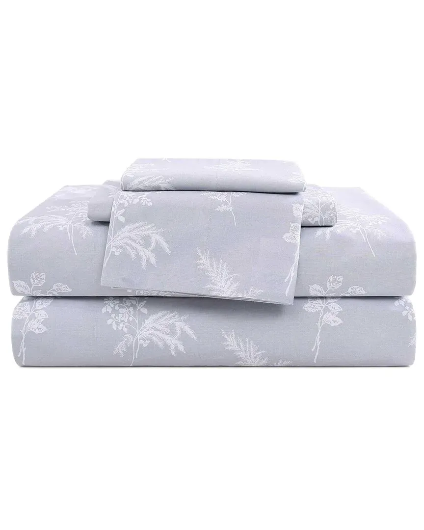 Foliage Cotton Percale Sheet Set - Grey image