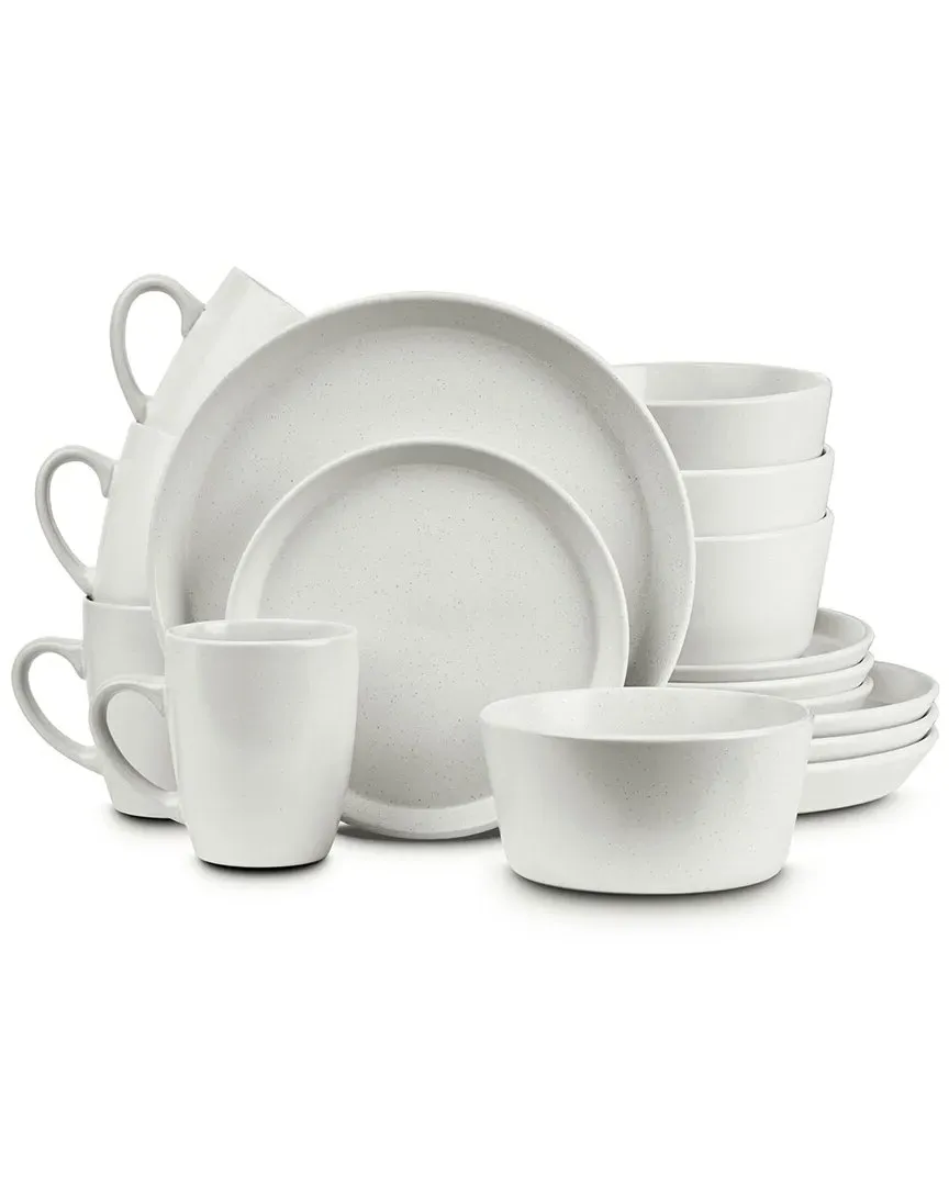 Albie 16pc Round Dinnerware Set - White, Stoneware