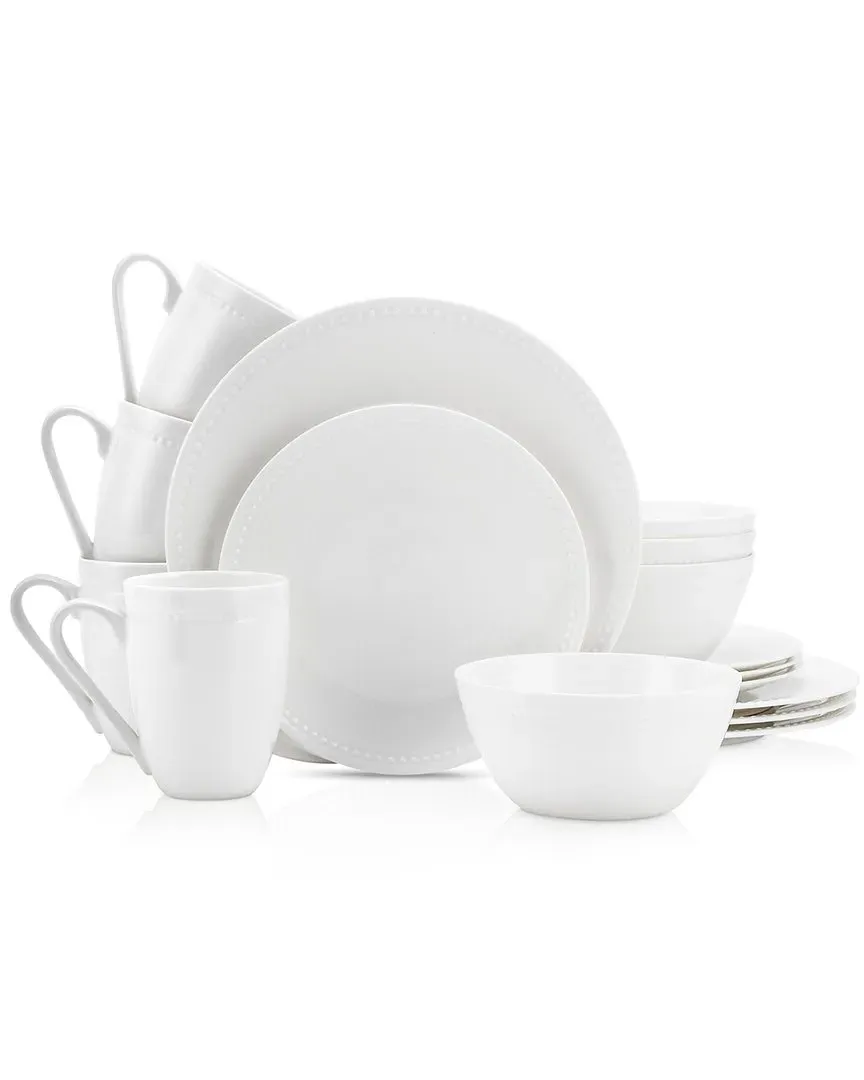 Ava 16pc Bone China Dinnerware Set - White