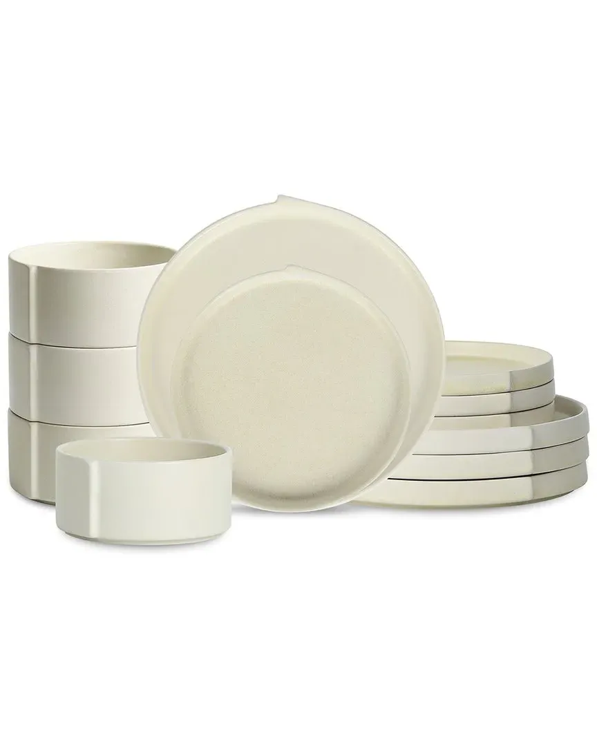 Bao 12pc Dinnerware Set - Beige, Stoneware image