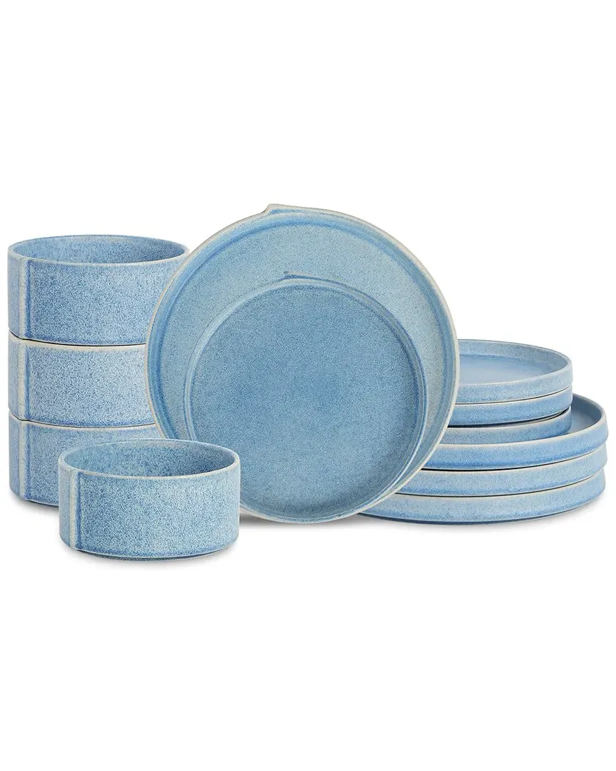 Bao 12pc Dinnerware Set - Blue, Stoneware