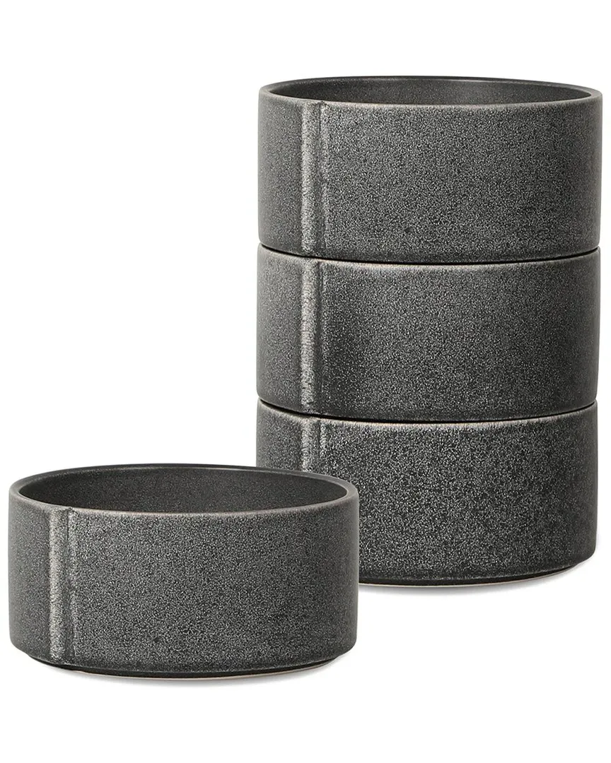 Bao 4pc Bowl Set - Charcoal, Stoneware