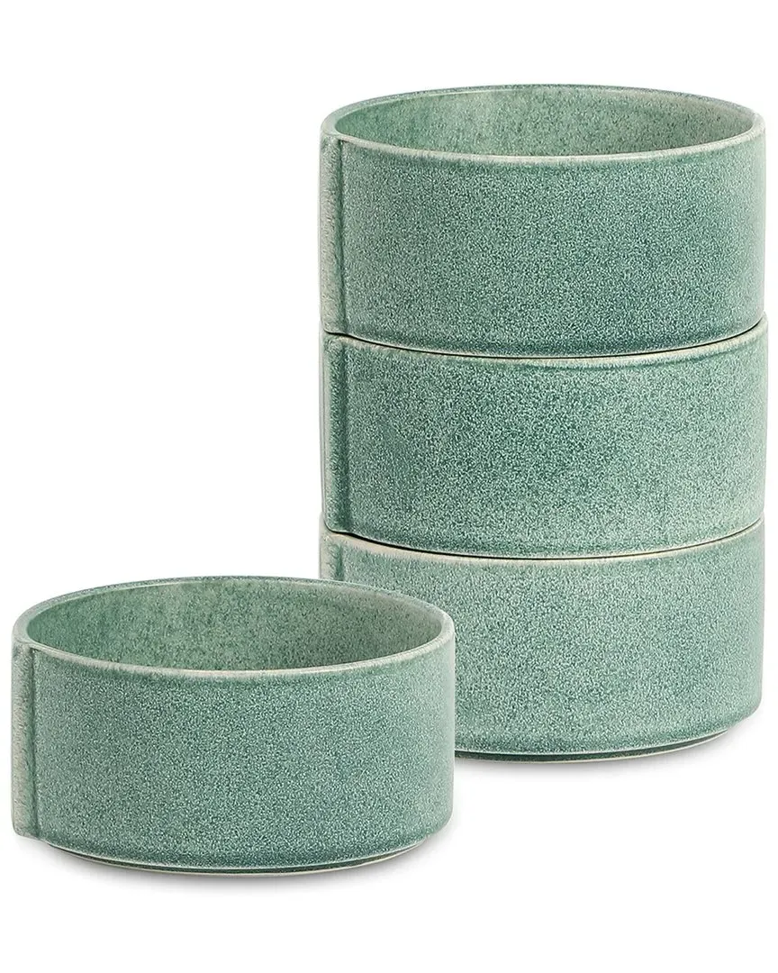 Bao 4pc Bowl Set - Green, Stoneware