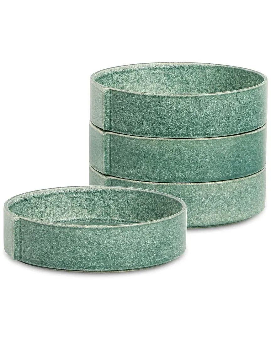 Bao 4pc Pasta Bowl Set - Green, Stoneware